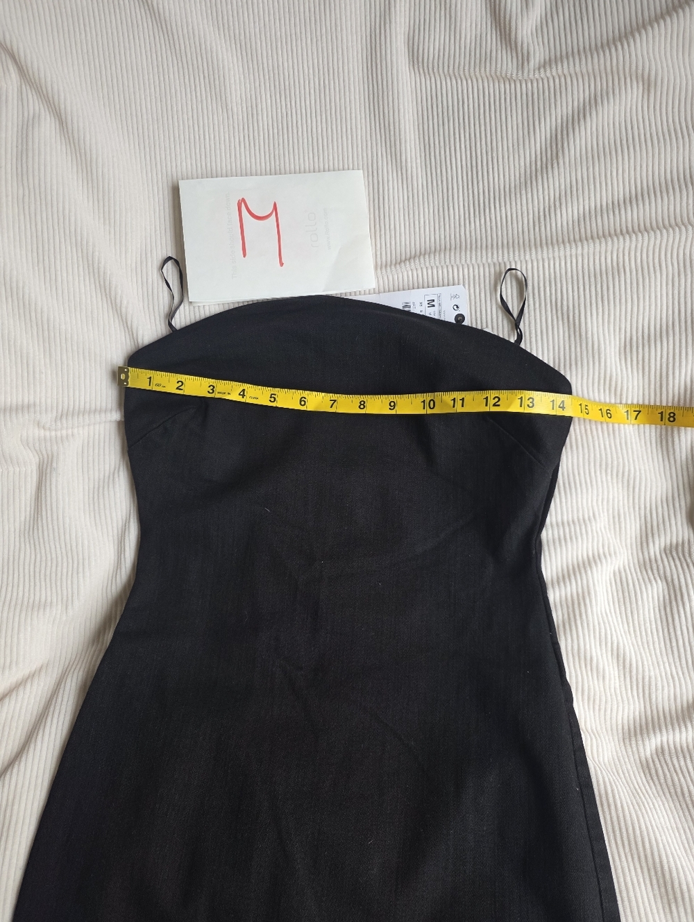 ZARA STRAPLESS FITTED DENIM DRESS FRAYED BLack BNWT - Picture 8 of 16